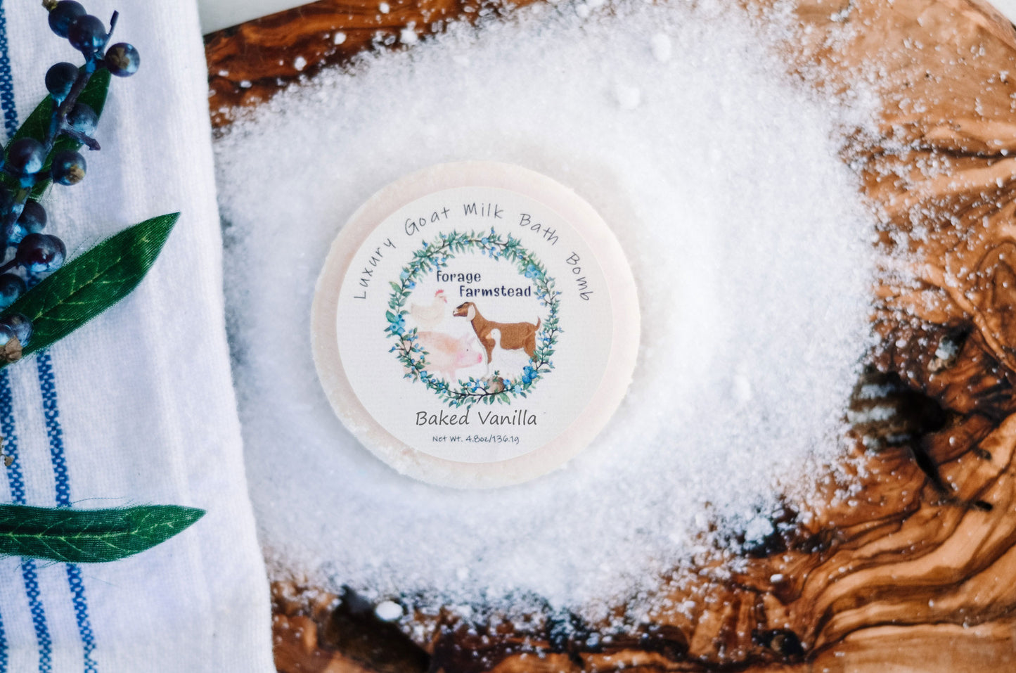 Baked Vanilla Goat Milk Bath Bomb