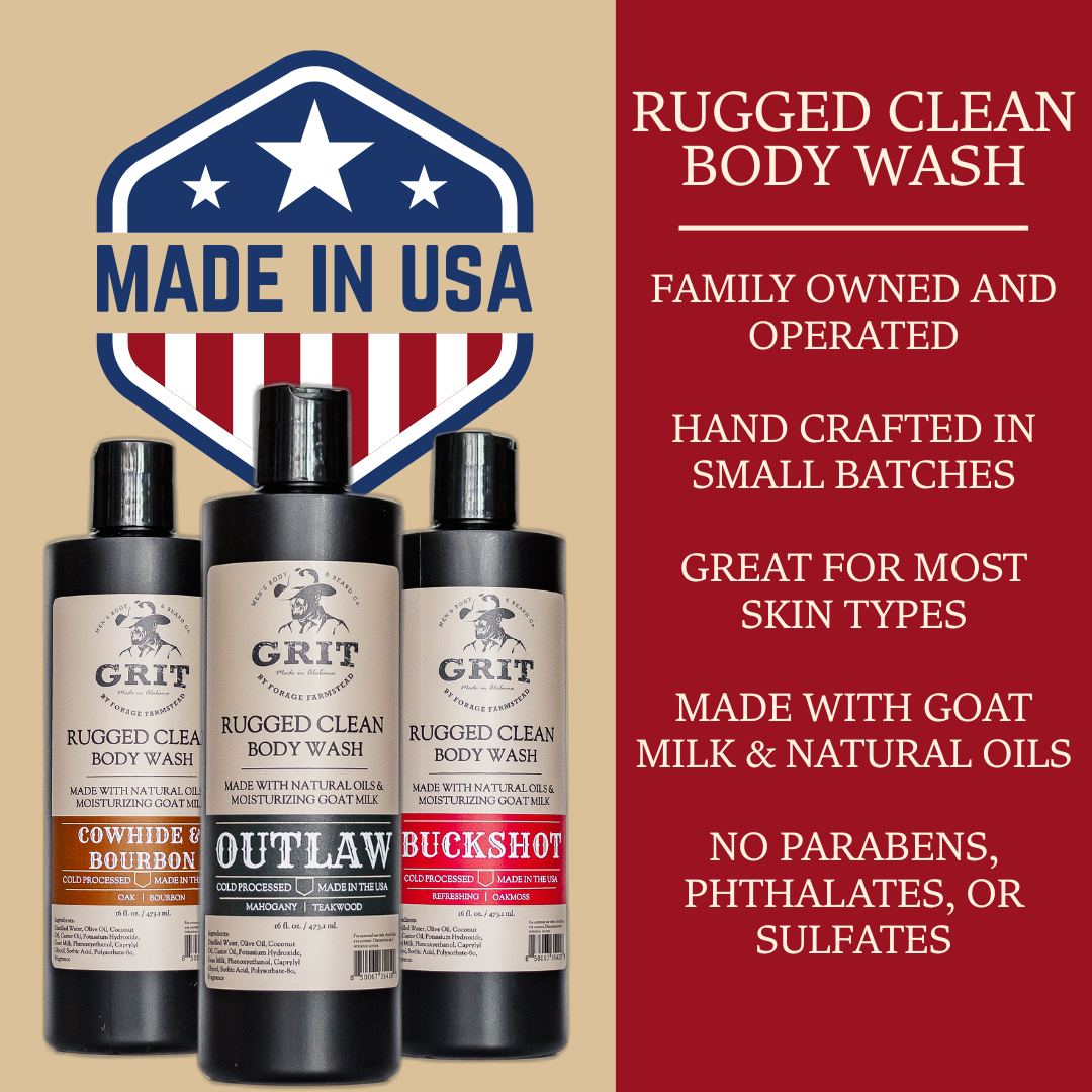 Cowhide & Bourbon Goat Milk Body Wash - 16 oz