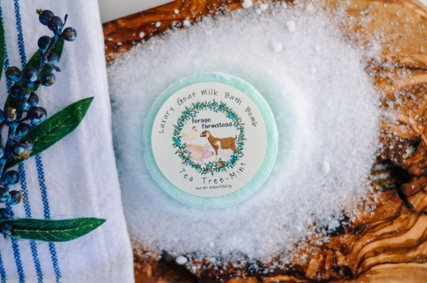 Tea Tree-Mint Goat Milk Bath Bomb