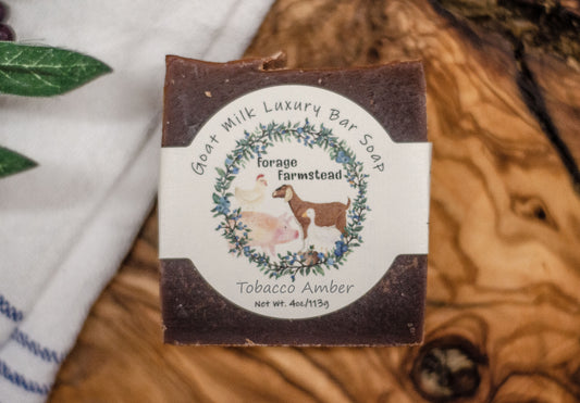 Tobacco-Amber Goat Milk Bar Soap